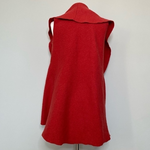 Anthropologie Moth Museum District Boiled Wool Open Front Vest in Rust Red, XS/S - Picture 5 of 16